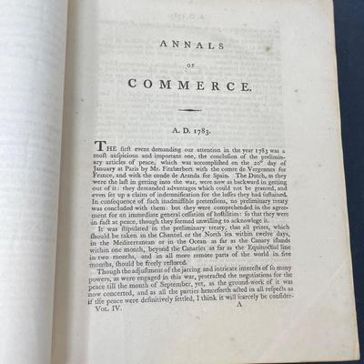 "Annals of Commerce" Vols. I-IV by David Macpherson 1805