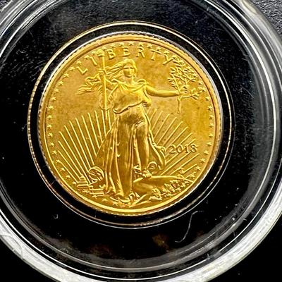 1/10 oz. GOLD 2018 American Eagle Gold Coin In Case