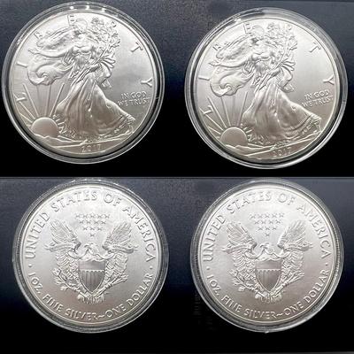 Lot of 2- 2017 1 oz American Silver Eagle Coins