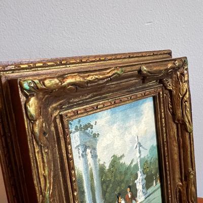 Small Vintage Original Oil Painting Gold GildFrame