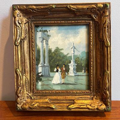 Small Vintage Original Oil Painting Gold GildFrame
