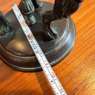 Vintage Lead Crystal Ball on Bronze Decorative Base