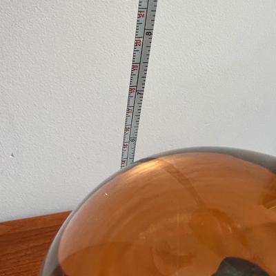 Vintage Lead Crystal Ball on Bronze Decorative Base