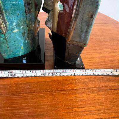 2 Vintage Mayan Tribal Burial Death Masks - Mother of Pearl