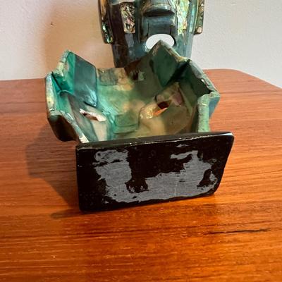 2 Vintage Mayan Tribal Burial Death Masks - Mother of Pearl