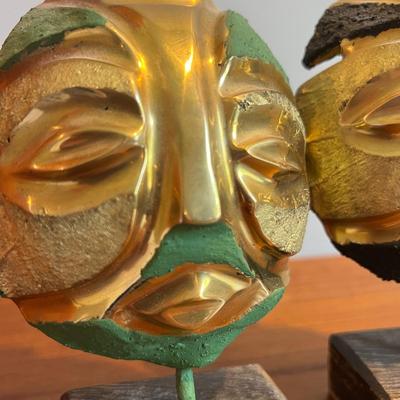 2 Antique/Vintage African Sculpture Masks Art