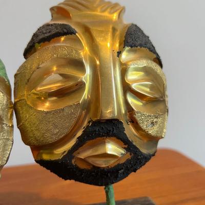 2 Antique/Vintage African Sculpture Masks Art