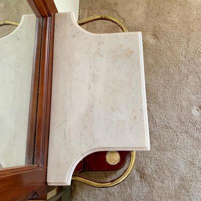 LOT 10 L: Pulaski Furniture Co. Mirrored Hall Tree w/ Marble Table Top