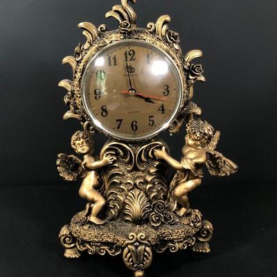 LOT 51L: Rounsing Cherub Clock & The Mirella Collection Porcelain Cherub Clock