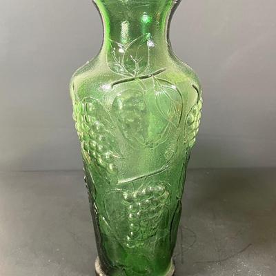 LOT 55: Green Glass Pitcher, Vase & More