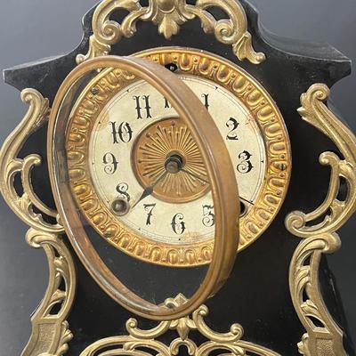 LOT 56: Antique / Vintage Iron Ansonia Mantle Clock