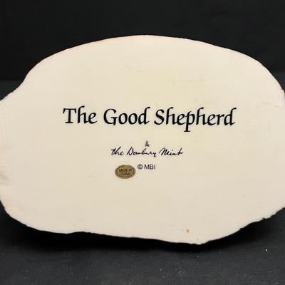 Danbury Mint Figurines: 'The Good Shepherd' & 'Footprints in the Sand' (DR-RG)