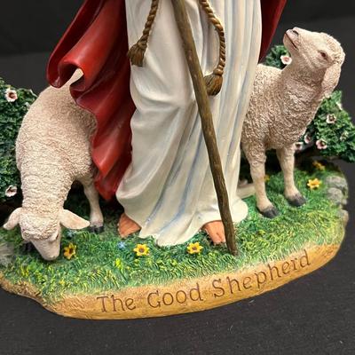 Danbury Mint Figurines: 'The Good Shepherd' & 'Footprints in the Sand' (DR-RG)