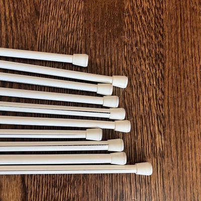 Lot of 10 Adjustable White Curtain Rods