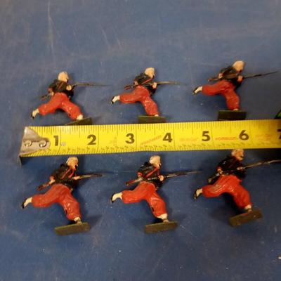 LOT 79 SIX OLD METAL SOLDIERS