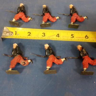 LOT 79 SIX OLD METAL SOLDIERS