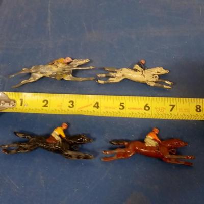 LOT 80 FOUR OLD JOCKEYS AND RACE HORSES