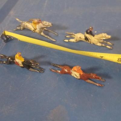 LOT 80 FOUR OLD JOCKEYS AND RACE HORSES