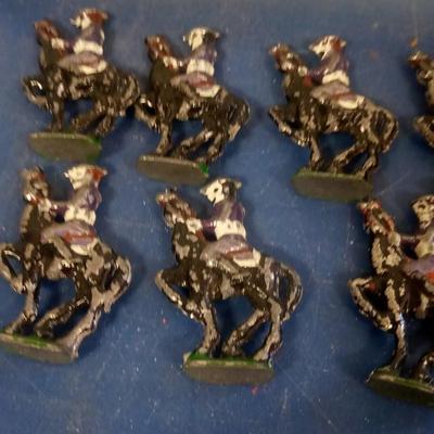 LOT 84 TEN OLD METAL TOY SOLDIERS ON HORSEBACK