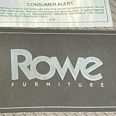 ROWE FURNITURE ~ Burgundy Upholstered Skirted Arm Chair & Ottoman