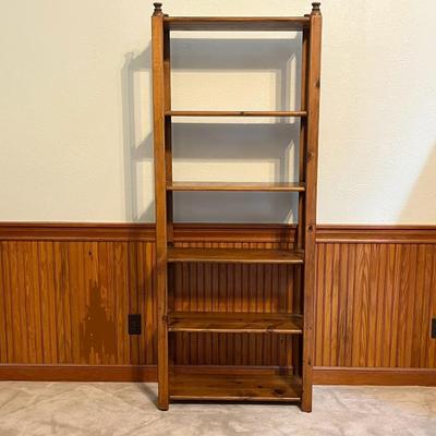Solid Wood Six (6) Shelf Bookcase