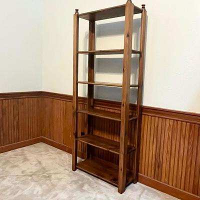 Solid Wood Six (6) Shelf Bookcase