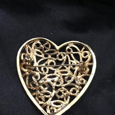 Gold tone heart pin