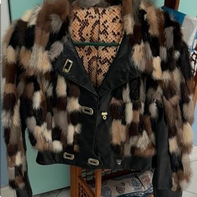 PATCHWORK MINK CROPPED JACKET