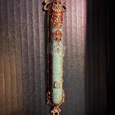 Topaz Enamel Mezuzah