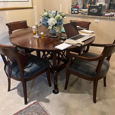 Hancock and Moore Custom Dining Table and 4 Chairs