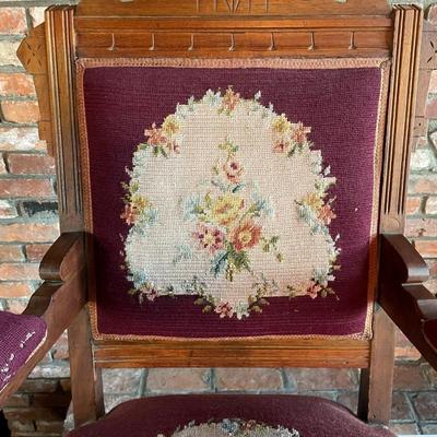 Victorian Needlepoint Armchair