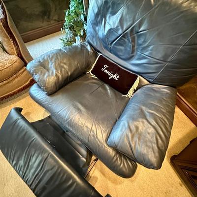 Navy rocker recliner (brand unknown) faux tree, Art print