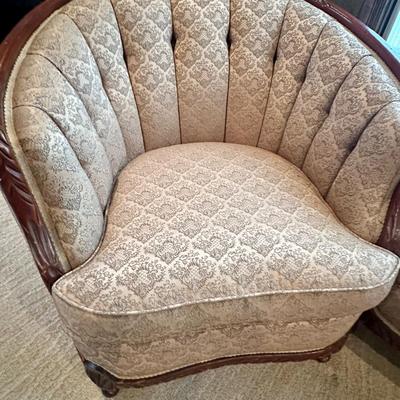 Matching antique sofa and chair, 3pillows