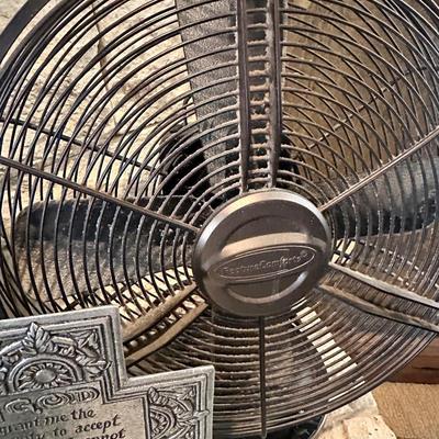 Fan, Greenery Basket, Cross and Brown Pillow