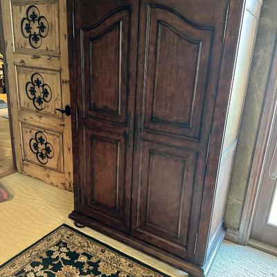 Tall Armoire with 6 drawers and shelves & Rugs