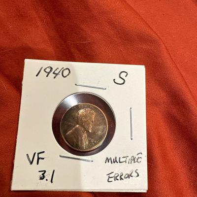 1940 S PENNY 3.1 VF MULTIPLE ERRORS
