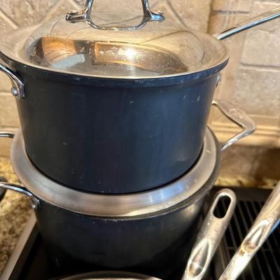 Emeril 3.5, 6 pots and 3 qt Sauce pan with handle, 8” skillet-Cookware- Emeril
