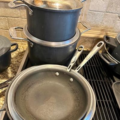 Emeril 3.5, 6 pots and 3 qt Sauce pan with handle, 8” skillet-Cookware- Emeril