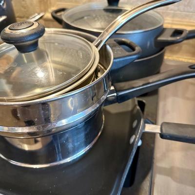 Assortment of pots and pans, kitchen ware