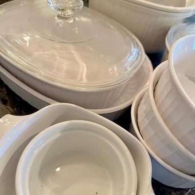 Corning ware white dishes all in photo included