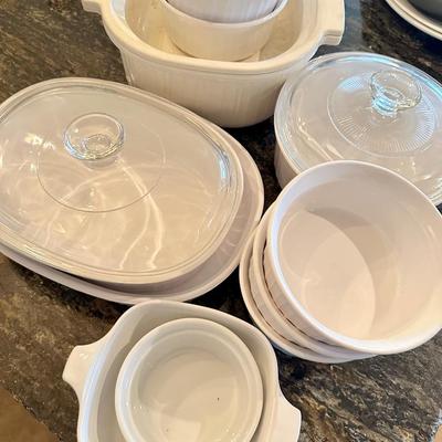 Corning ware white dishes all in photo included