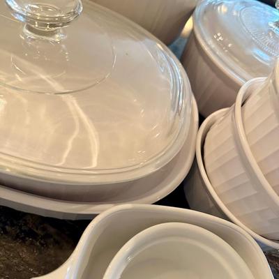 Corning ware white dishes all in photo included
