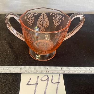 Vintage Fostoria Pink Trojan Sugar Bowl