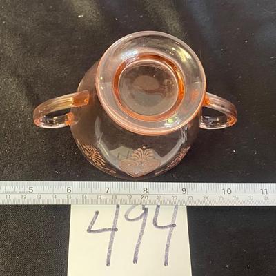 Vintage Fostoria Pink Trojan Sugar Bowl