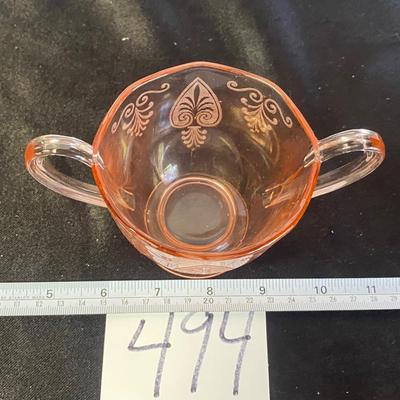 Vintage Fostoria Pink Trojan Sugar Bowl