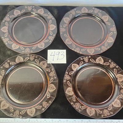 Vintage Fostoria Pink Trojan Depression Plates