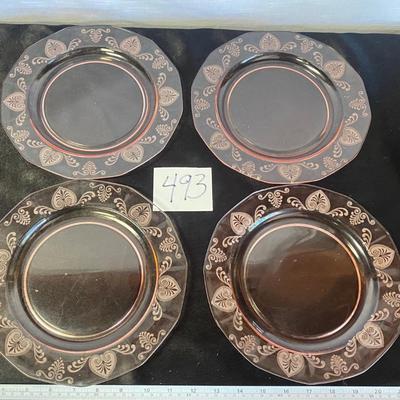 Vintage Fostoria Pink Trojan Depression Plates