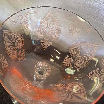 5 Vintage Fostoria Pink Trojan Depression Glass Sherbert Glasses