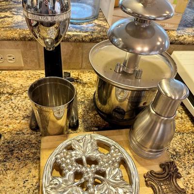 Chocolate fountain and Hamilton Beach shake maker, trivet