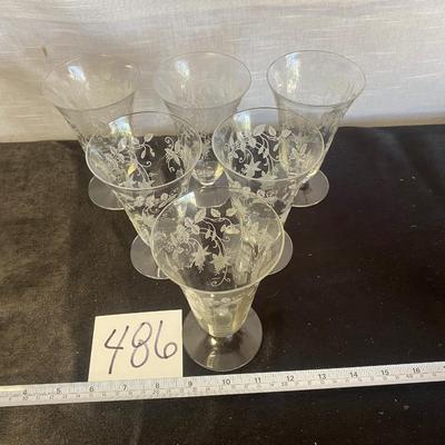 Vintage Etched Tea Glasses
